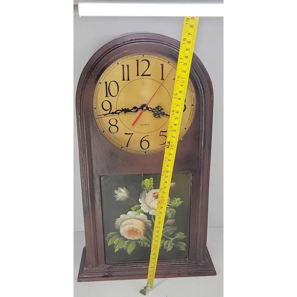 Vintage Quartz Wall Clock Decorative Floral